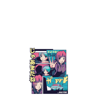 Anime Vaporwave See you Later model alb pe tricou
