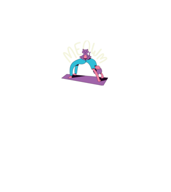 Meowm - Pisică Yoga model negru pe tricou