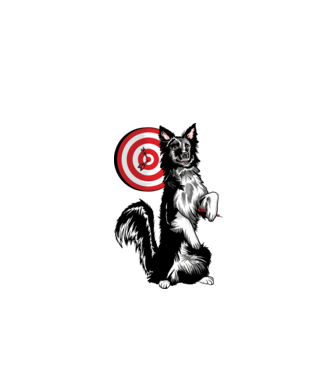 Câine cu Darts model turcoaz pe tricou