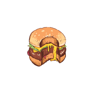 Hamburger model albastru deschis pe tricou