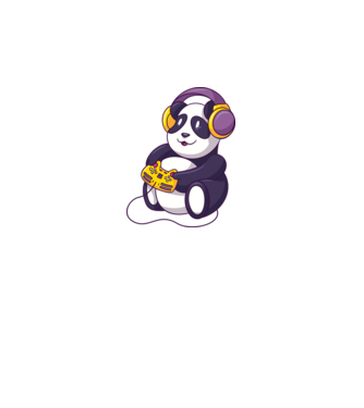 Gamer Panda model alb pe tricou