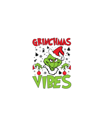 Grinchmas Vibes - Grinch model negru pe tricou