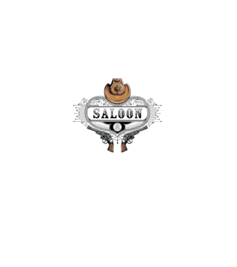 Cowboy saloon western model alb pe tricou