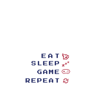 Eat Sleep Game Repeat model alb pe tricou