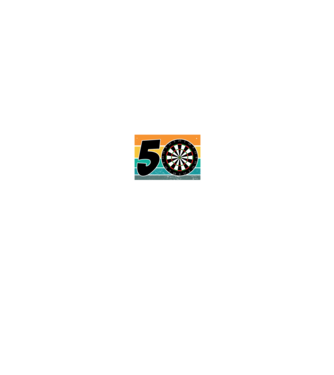 'I''m not 50 I''m bullseye darts birthday' model negru pe tricou