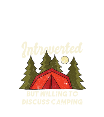 Camping Introvertit model negru pe tricou