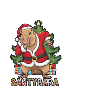 Santybara model negru pe tricou
