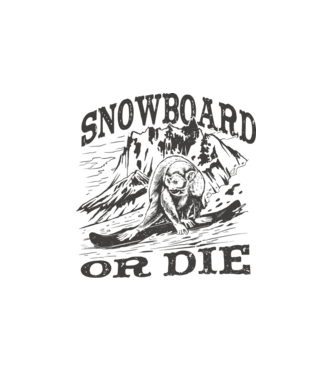 Maimuță Snowboarder model alb pe tricou