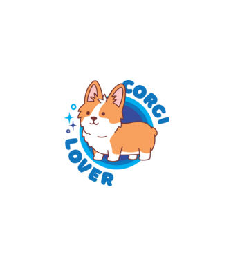 Corgi Lover model alb pe tricou