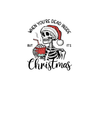 Dead inside, but it's christmas Alb model alb pe tricou