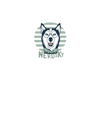 Nerdsky Husky model turcoaz pe tricou