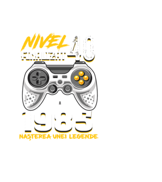 Nivel Finalizat 40 1985 model negru pe tricou