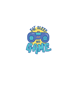 Eat Sleep and Game model alb pe tricou