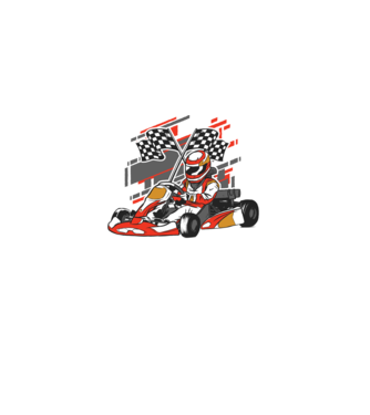 Gokart model negru pe tricou
