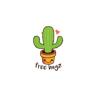 Free Hugz tricou amuzant Cactus model alb pe tricou