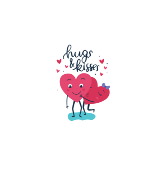 'Hugs and Kisses Tricou drăguț pentru Valentine''s Day' model alb pe tricou