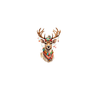 Festive Reindeer model gri pe tricou