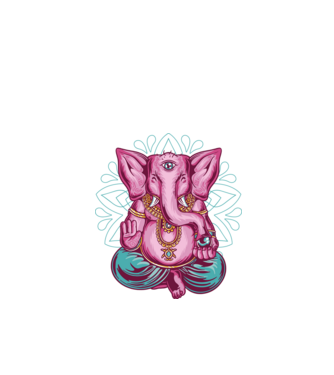 Elefant făcând meditație Dharma model negru pe tricou