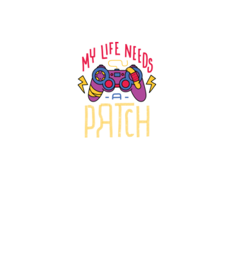 My life needs a patch Gamer model negru pe tricou
