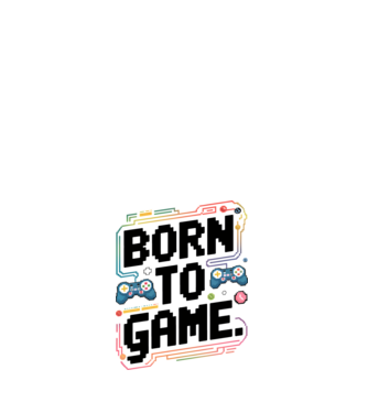 Born to Game Pixel Alb model alb pe tricou