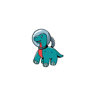Dinozaur Astronaut model negru pe tricou
