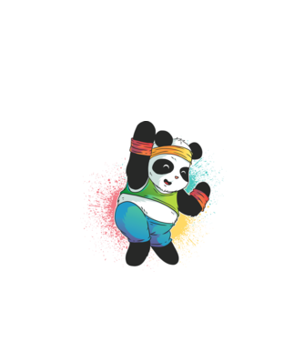 Panda drăguț Zumba model negru pe tricou