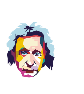 Einstein abstract model albastru deschis pe tricou