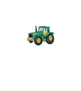 Desen Tractor model alb pe tricou