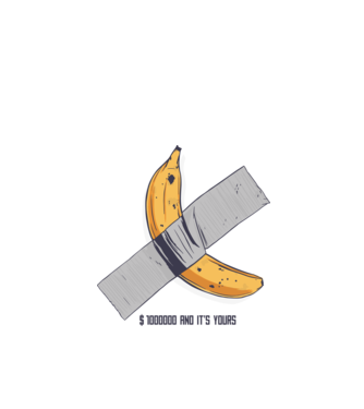 Ultima banană model alb pe tricou