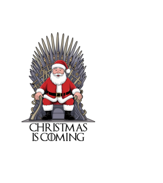 Christmas is Coming Alb model negru pe tricou