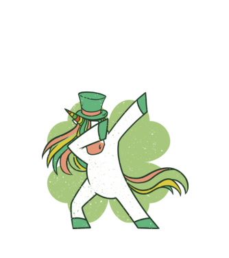 St Patrick Unicorn DAB model negru pe tricou