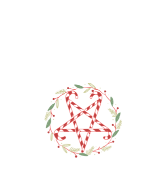 Pentagrama de Crăciun model negru pe tricou