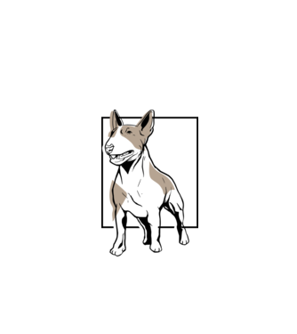 Tricou cu Câine Bull Terrier model verde de măr pe tricou