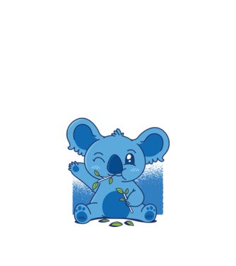 Koala drăguț model alb pe tricou
