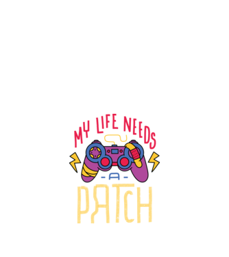 My life needs a patch Gamer model negru pe tricou