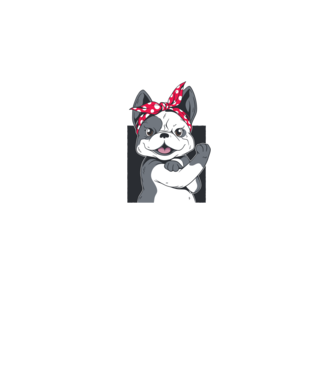 Bulldog Francez model gri pe tricou