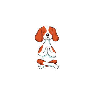 Yoga Drăguț Câine Beagle model negru pe tricou