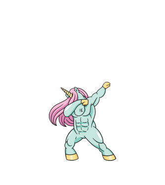 Unicorn Body Building DAB model nisipiu pe tricou