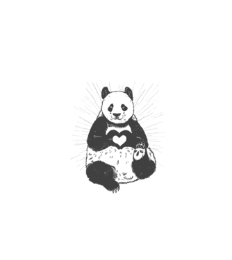 Inimă panda model gri pe tricou
