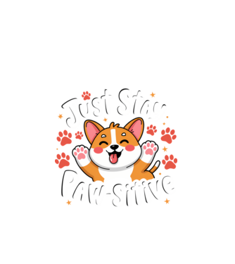 Just Stay Paw-sitive Negru model negru pe tricou
