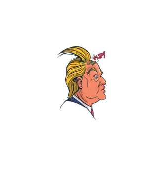 Trump Păr model negru pe tricou