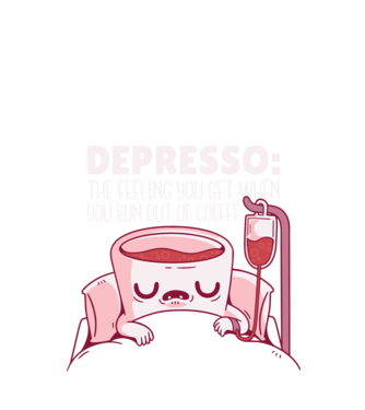 Depresso - Sentimentul când rămâi fără cafea model turcoaz pe tricou