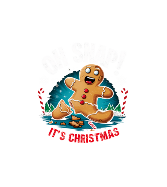 Oh snap! It's christmas Negru model alb pe tricou