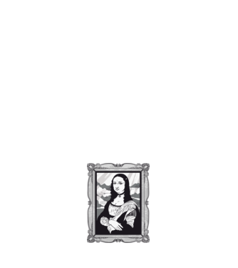Mona Lisa gotică model alb pe tricou