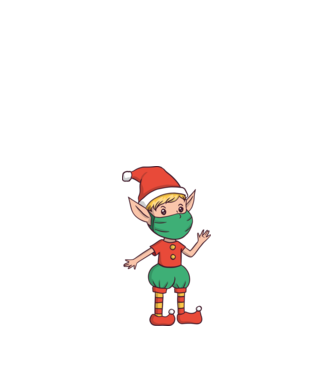 Elf cu mască model alb pe tricou