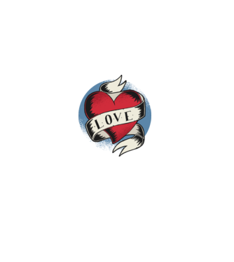 'Love Tatuaj pentru Valentine''s Day' model negru pe tricou