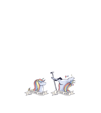 Înainte și după vin Unicorns model negru pe tricou