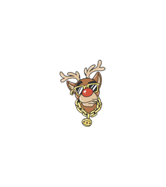 Gangster Reindeer model roz deschis pe tricou