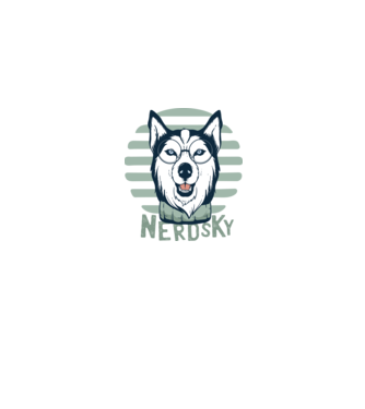 Nerdsky Husky model albastru jeanși pe tricou