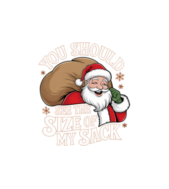 You Should See The Size Of My Sack Santa model nisipiu pe tricou